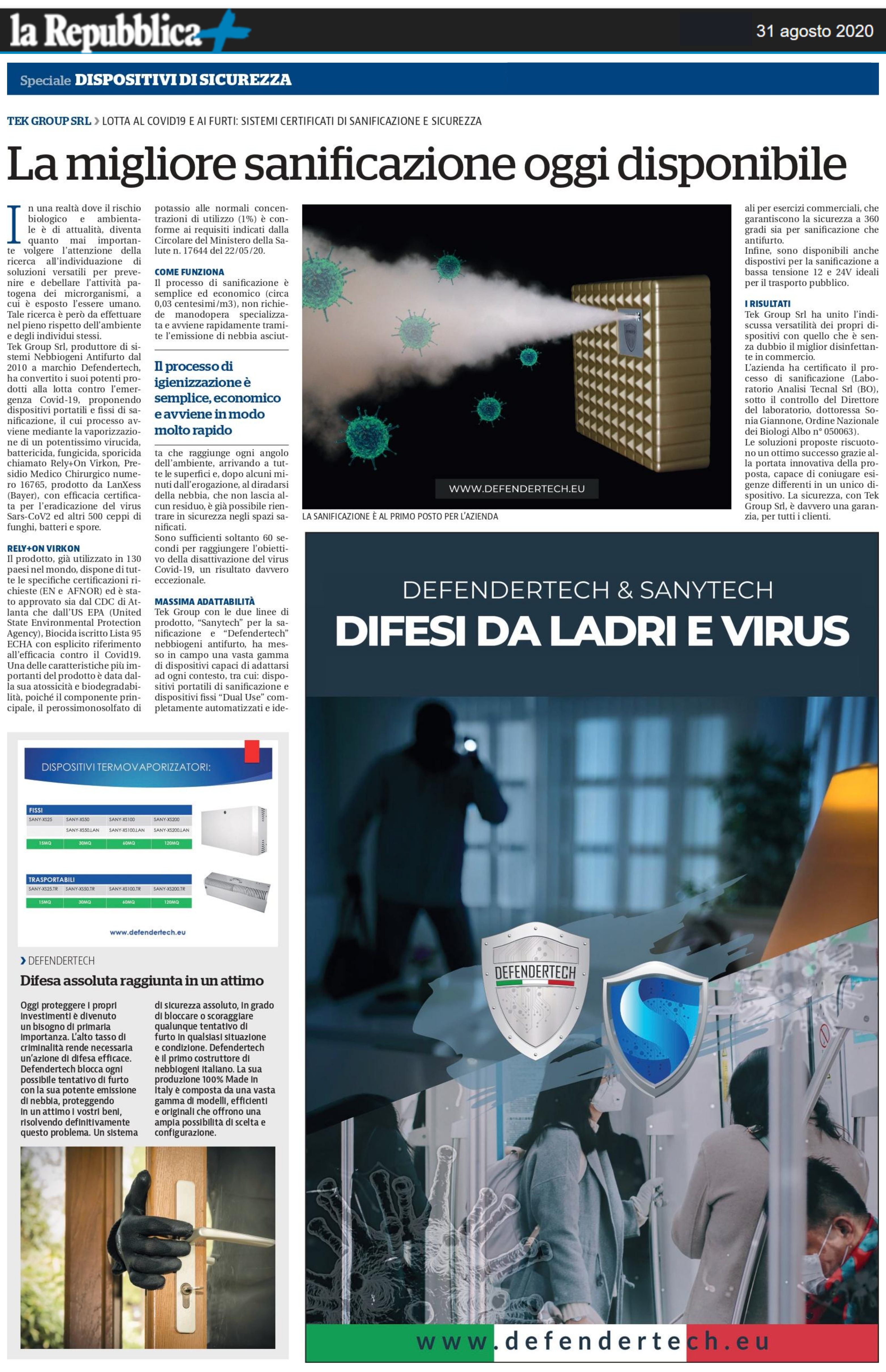 Articolo La Repubblica 31_08_20 Pagina Completa